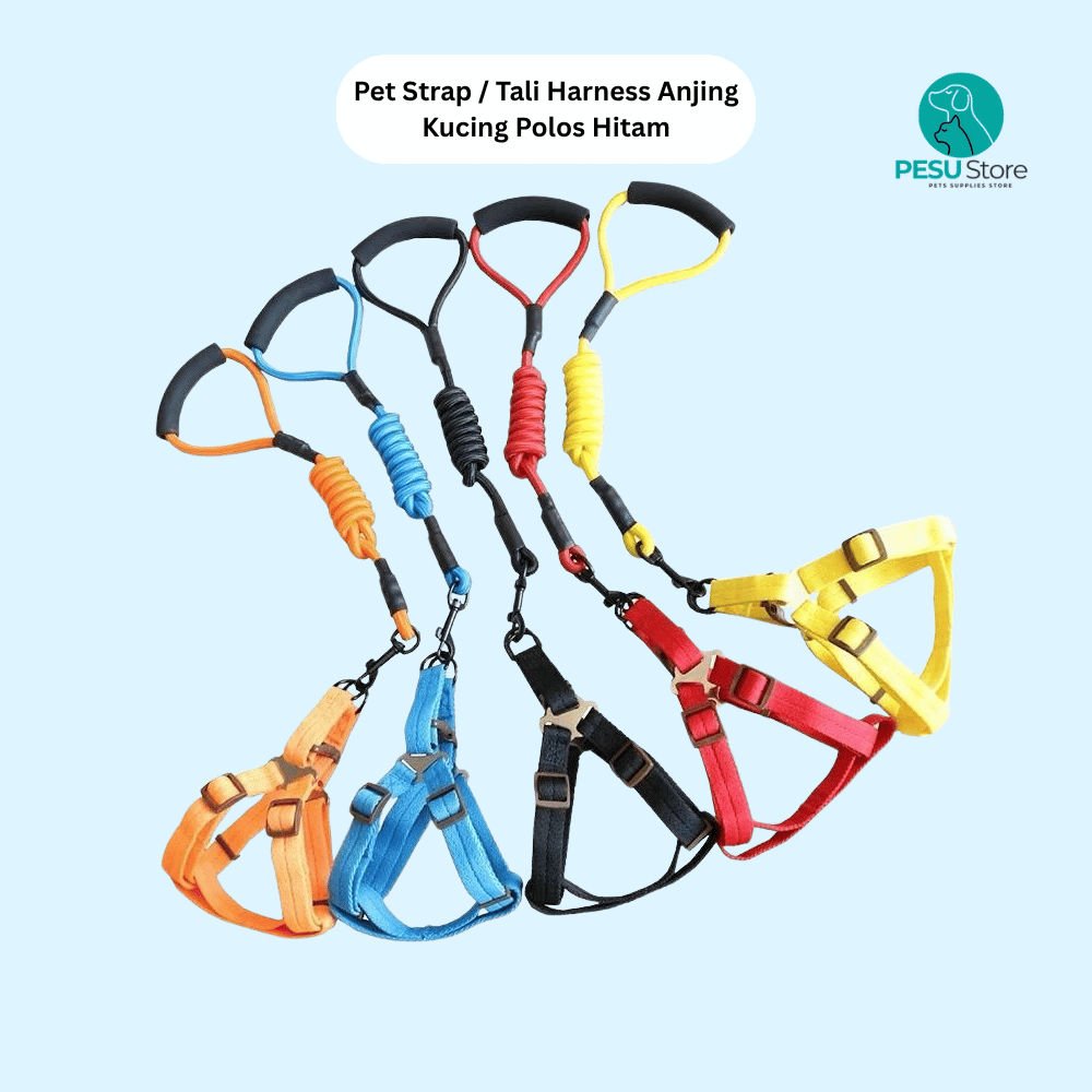 Jual Pet Strap / Tali Harness Anjing Kucing Polos Hitam | Shopee Indonesia