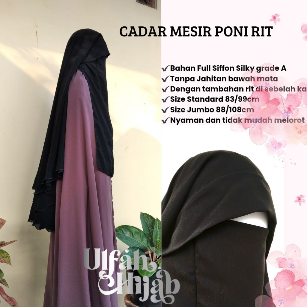 Jual Cadar mesir Poni dengan Rit untuk membuka wajah | Shopee Indonesia