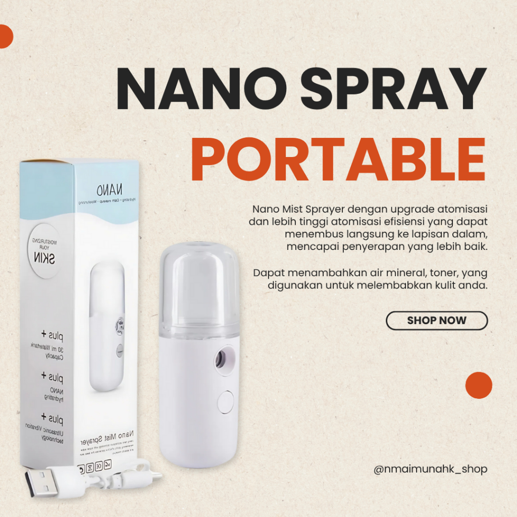 Jual Nano Spray Mini Face Mist Soothing Wajah Portable USB | Shopee ...