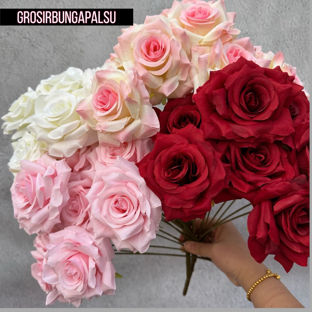 Jual BUNGA ARTIFICIAL ROSE DIAMOND BUNGA ROSE DEKORASI BUNGA BUKET ...