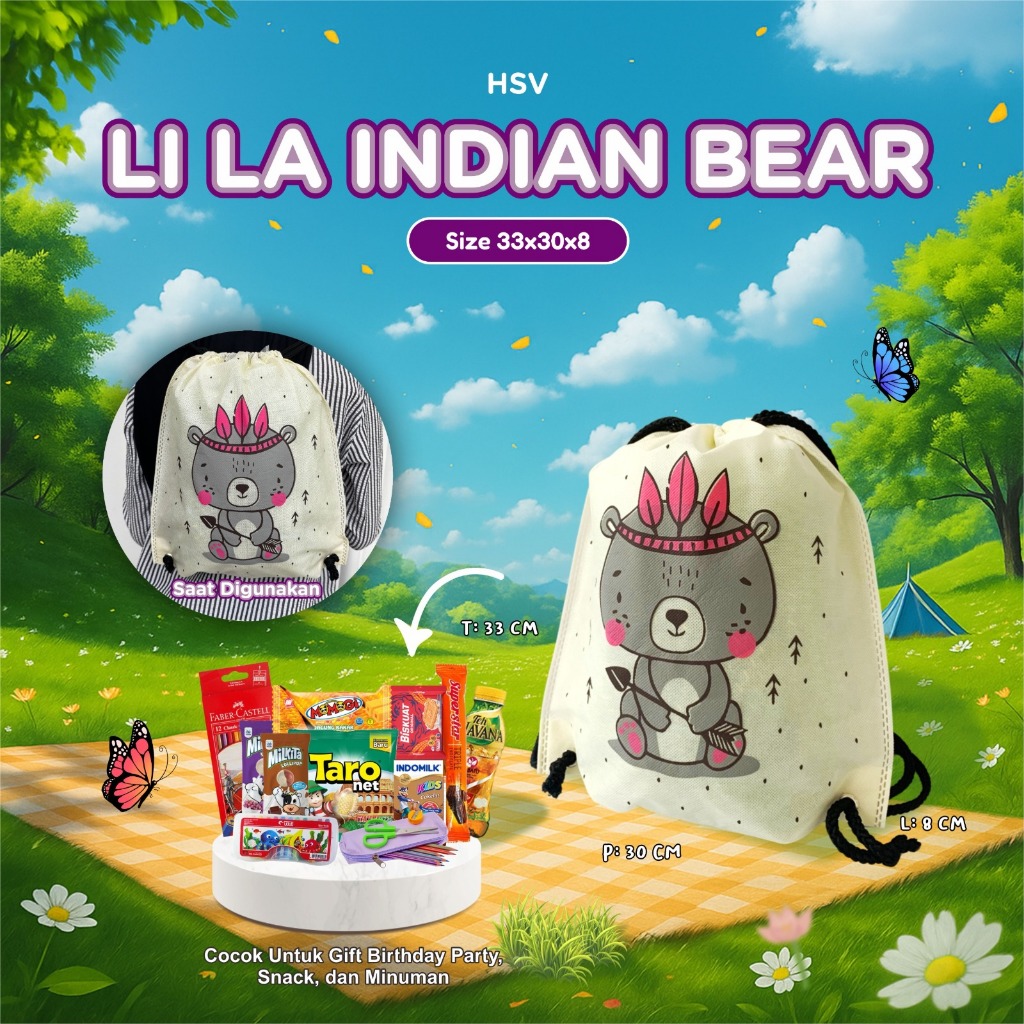 Jual Tas Spunbond Ultah Ransel Motif Binatang Tas Ransel Serut Tas ...