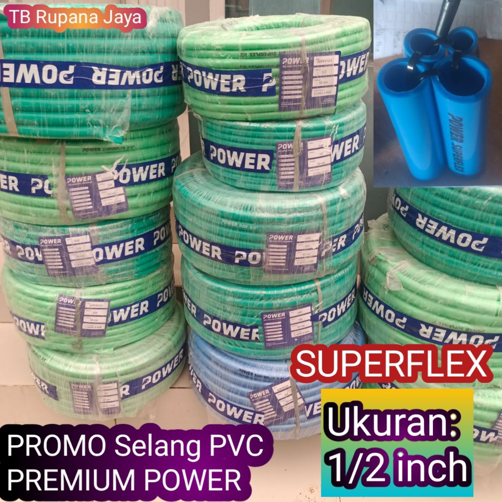 Jual Selang PVC PREMIUM POWER ( Jenis SUPERFLEX ) 1/2 inch 1 Roll 50 ...