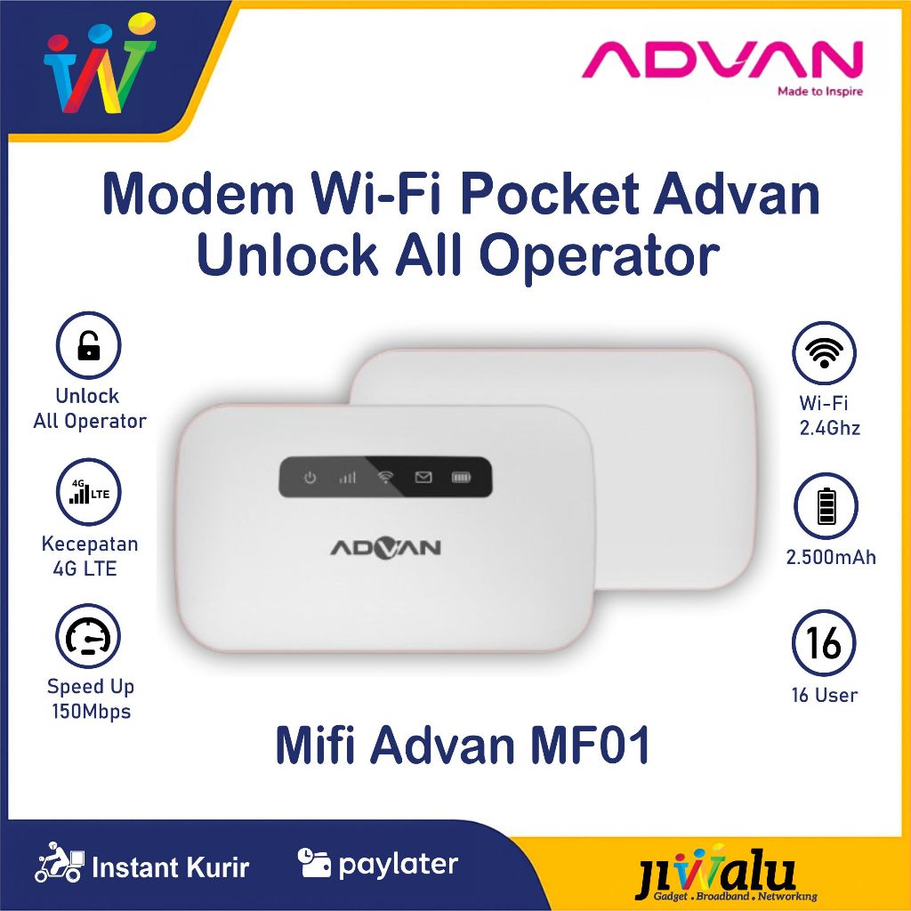 Modem Advan MF01 Unlock All Operator baterai 2500 mAh