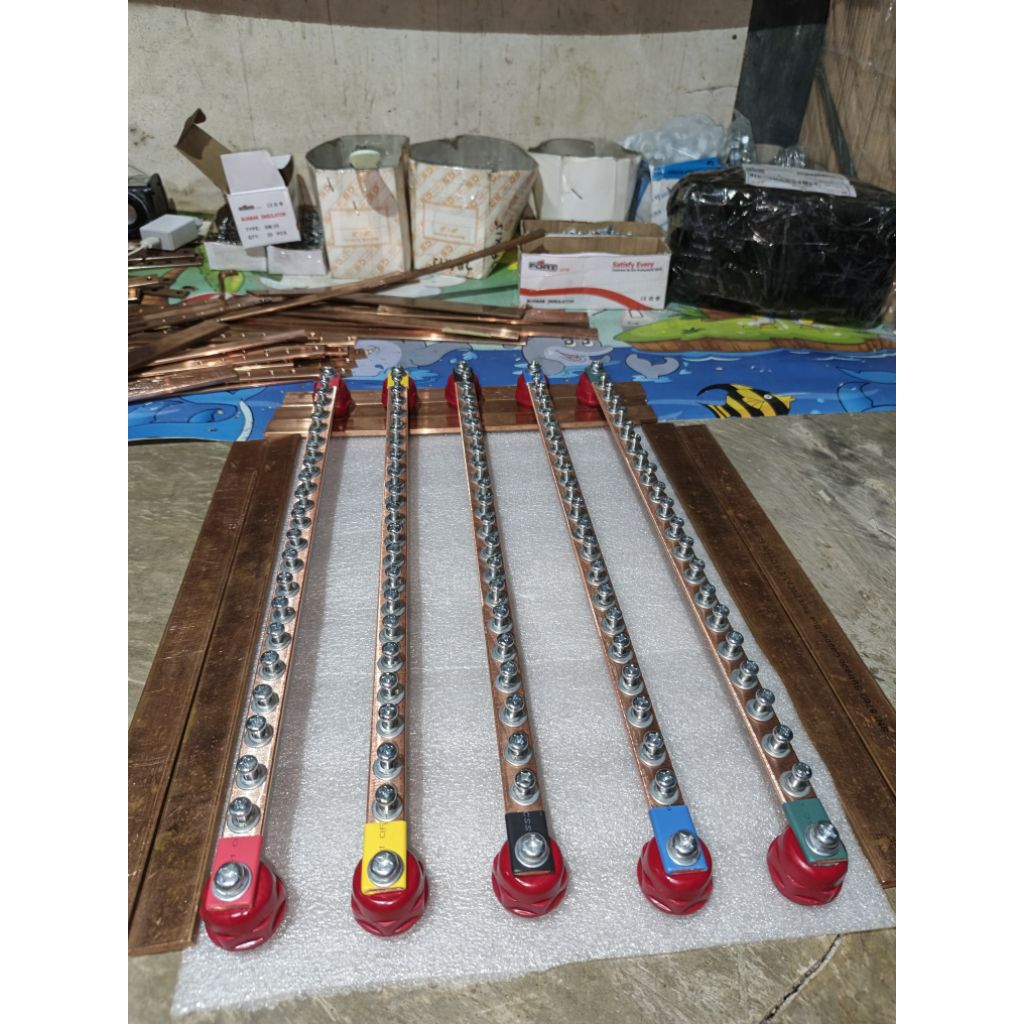 Jual BUSBAR 3×15 RST Netral + Ground panjang 40 cm kapasitas 100a ...