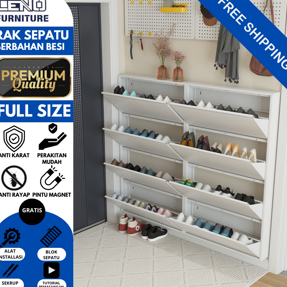 Jual KODE Y84I Rak Sepatu Besi Lemari Sepatu Susun Tertutup Rak Sepatu ...