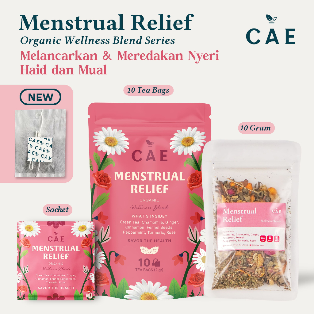 Jual MENSTRUAL RELIEF | Herbal Tea Blend Green Tea Chamomile Ginger ...