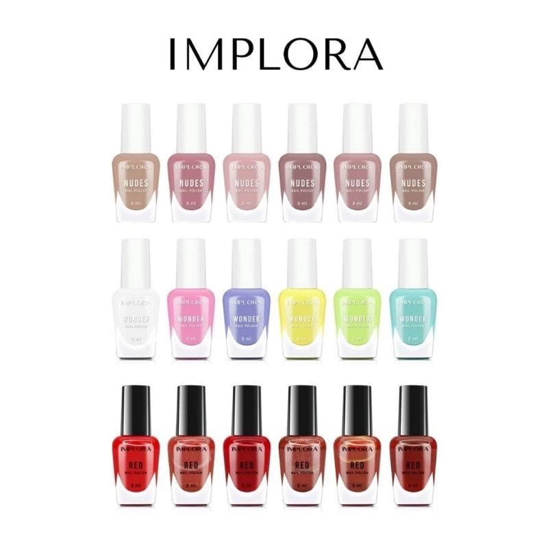 Jual Implora Nail Polish - Kutek Implora Nude - Red - Wonder - Clear ...