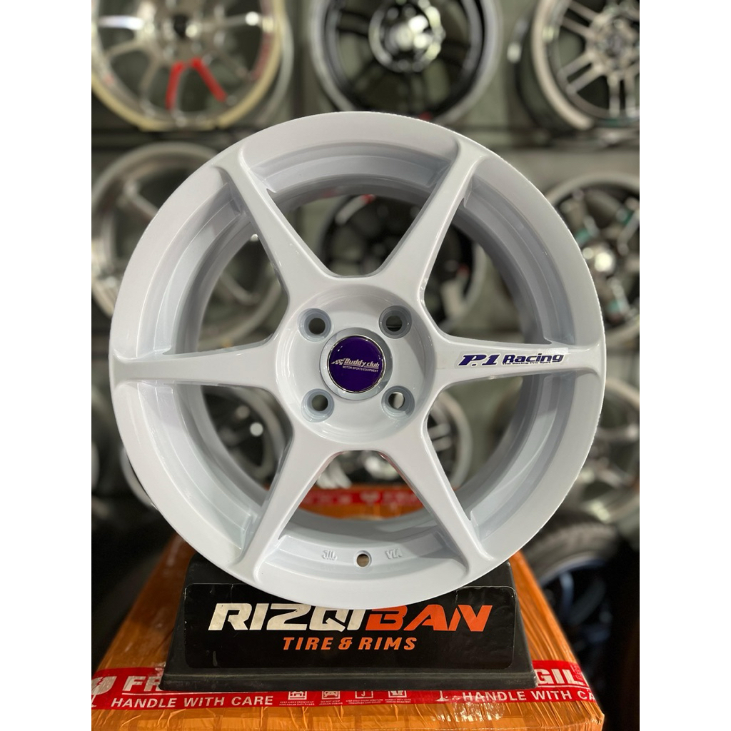 Jual velg P1 racing r15 white pcd 4x100 kondisi baru | Shopee Indonesia
