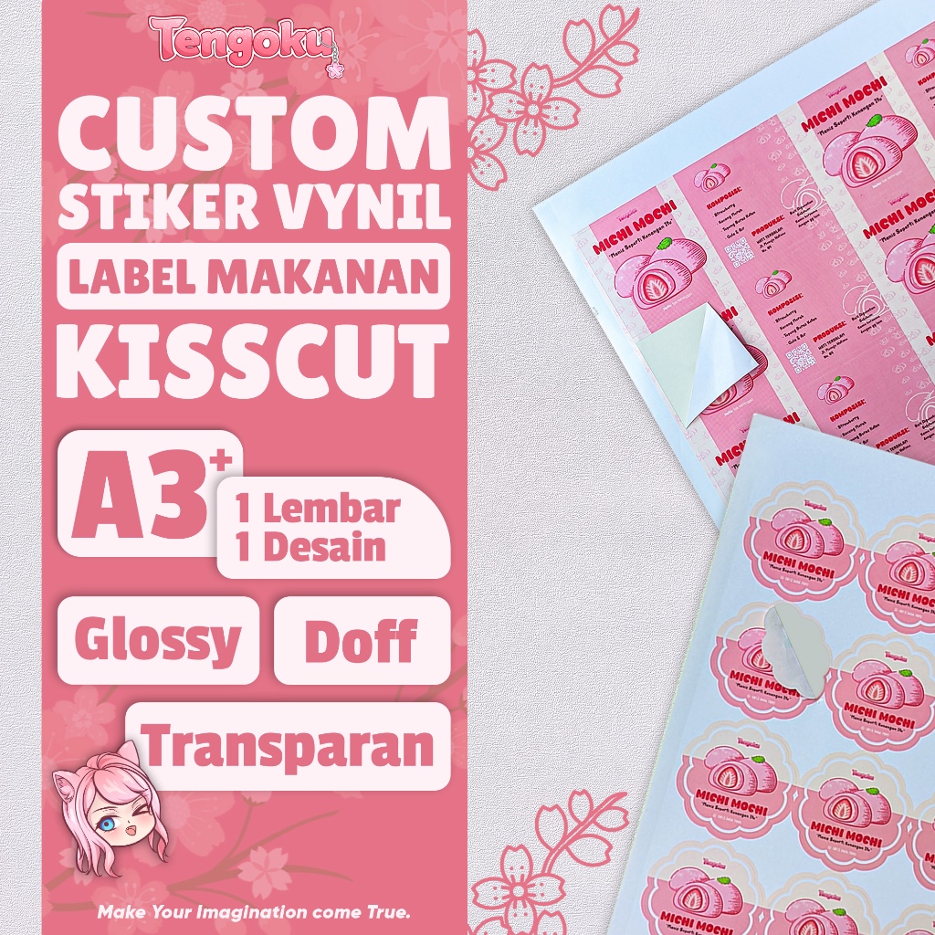 Jual A3+ Stiker Vynil Kisscut - Stiker Label Makanan | Shopee Indonesia