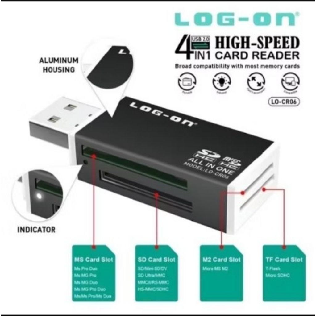 Jual CARDRIDER LOG ON LO-CT06 4IN1 HIGH SPEED CARD READER LOG ON ...