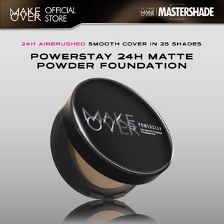 [SPECIAL MASTERSHADE] MAKE OVER Powerstay 24H Matte Powder Foundation - Bedak Padat High Coverage Ringan Compact Flawless Make Up Tahan Lama 24 Jam Non-Comedogenic BEST SELLER Poreless Somethin Time Less w Maybe Euphoria Blurring