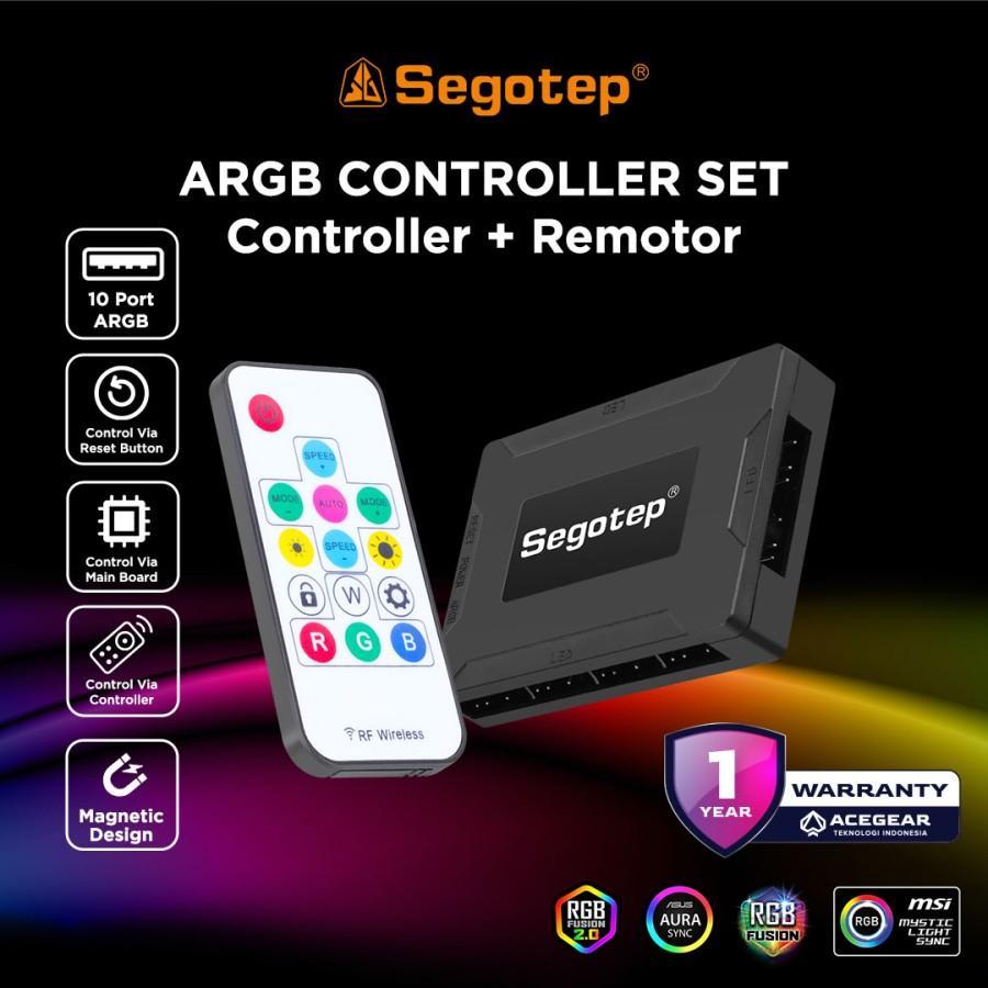 Jual SEGOTEP ARGB CONTROLLER + REMOTE (10port 5v ARGB Controller+ RM ...
