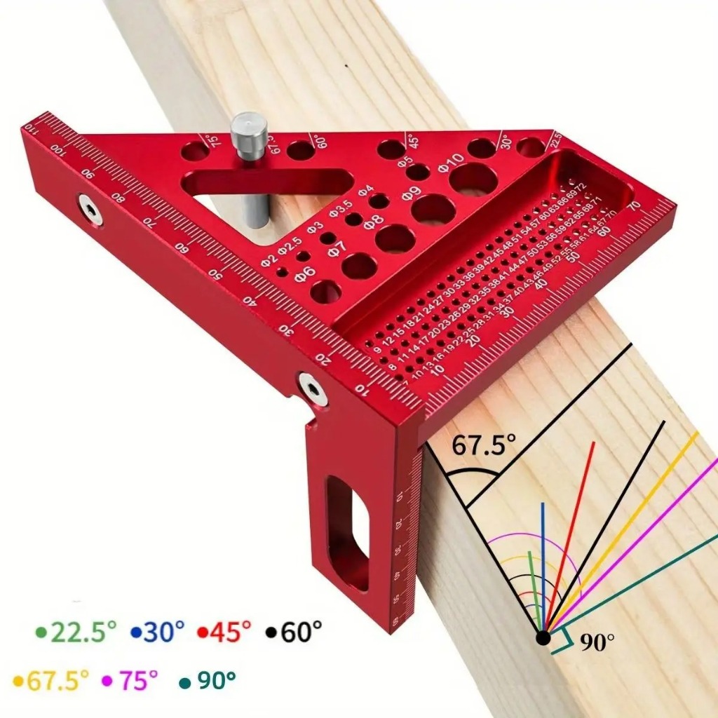 Jual Siku Multi Angle Ruler Lubang 3D Penggaris Segitiga Woodworking ...