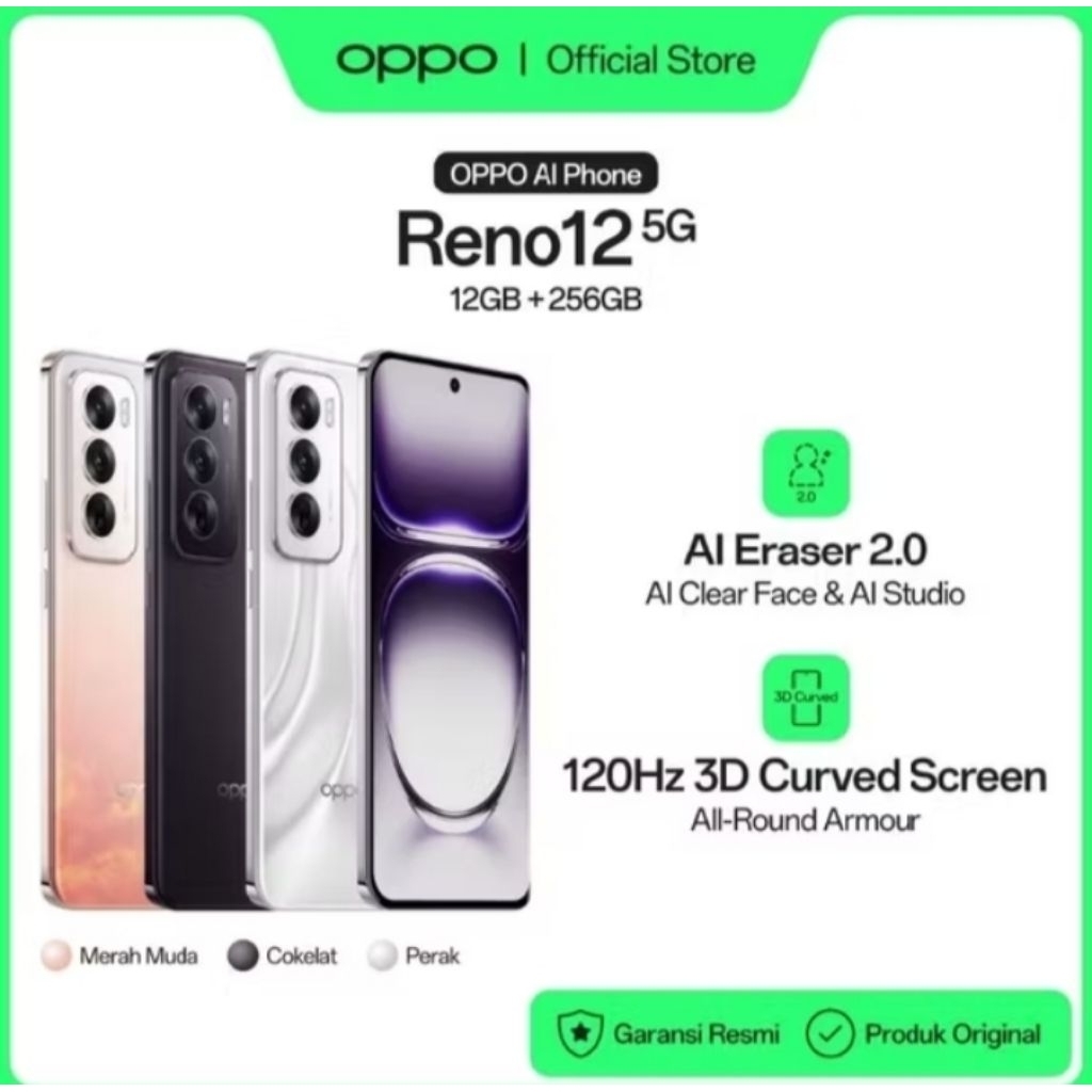 Jual Original Oppo Reno 12 5G (12/256 GB) | Shopee Indonesia