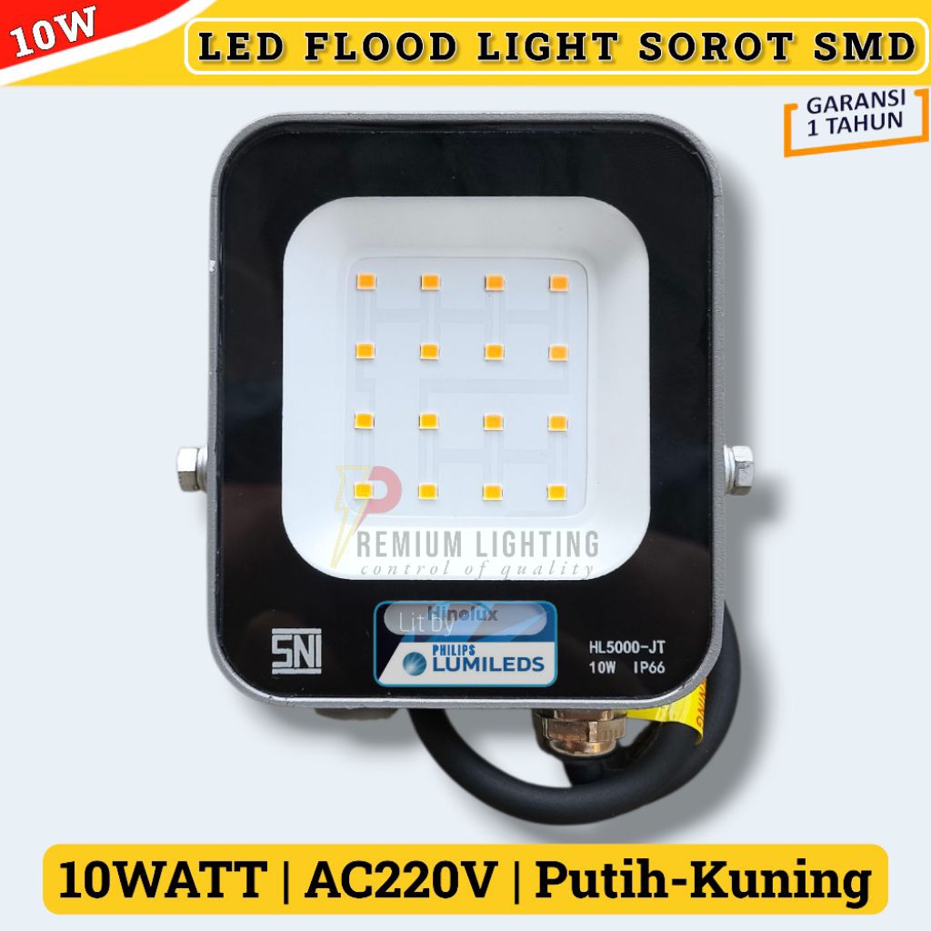 Jual Lampu Sorot Outdoor LED SMD 10W 20W 30W 50 WATT Flood Light Kuning ...