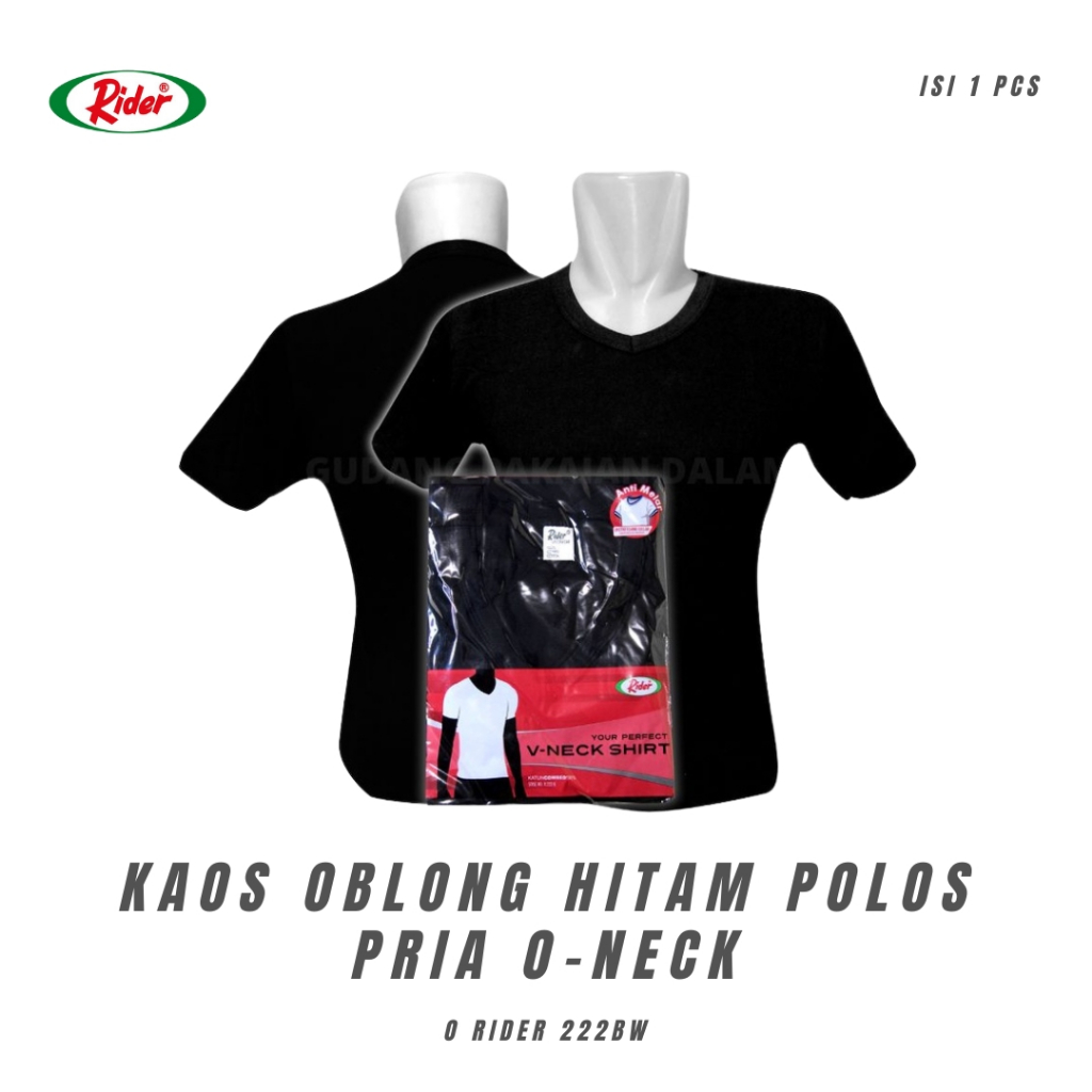 Jual Rider Kaos Oblong Pria Dewasa V-Neck R 222 BW-Best Seller | Shopee ...