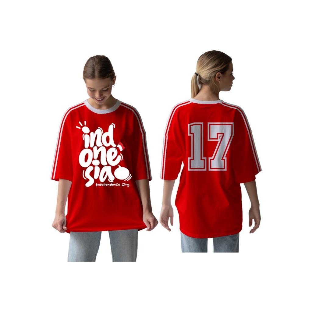 Jual Kaos Kemerdekaan 2025 oversize7/8 /series 17an/kaos wanita merah ...