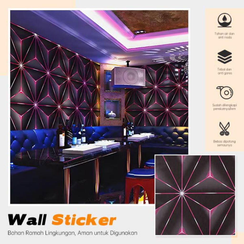 Jual Promo wallpapper dinding /paket Wallstiker 3D motif premium ...