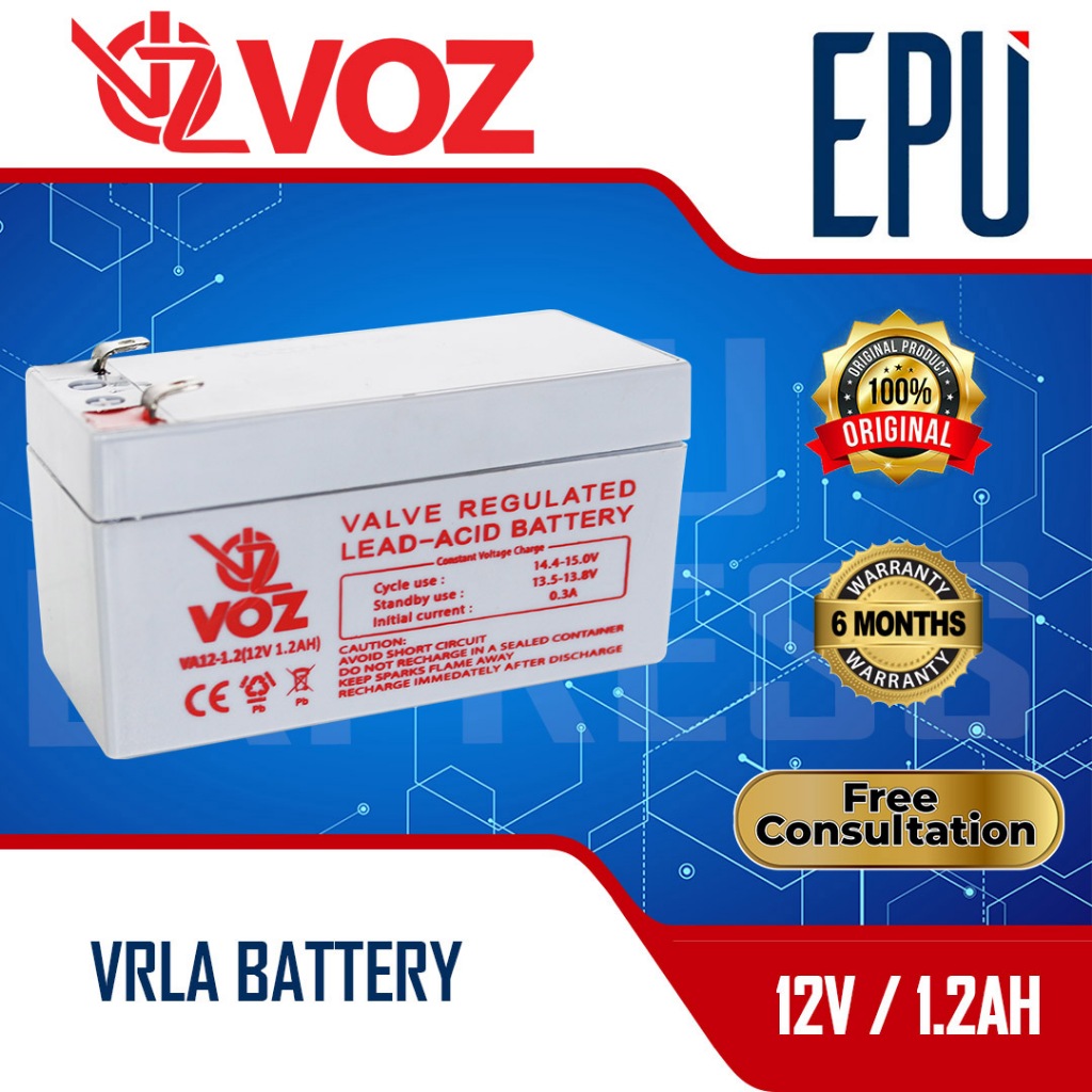 Aki Kering VOZ 12V 1.2AH Baterai Timbangan VRLA Batere Aki Mainan PABX