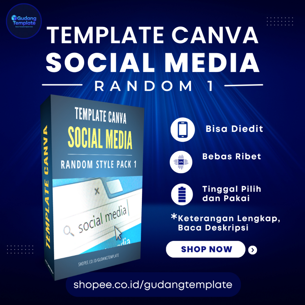 Jual Template Canva Sosial Media Random Style Pack 1 Siap Edit untuk ...