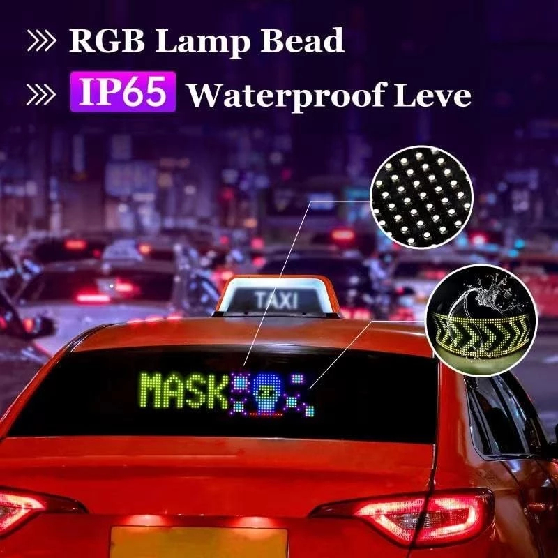 Jual Autentik LED Matrix Panel Mobil Sign Source Bluetooth Lampu RGB ...