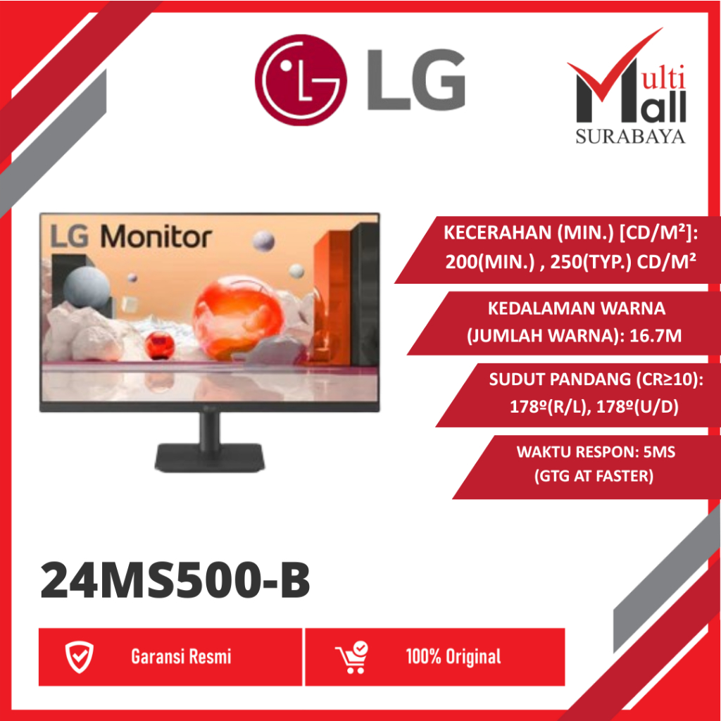 Jual LG 24MS500 24'' FHD monitor with AMD FreeSync 100Hz | Shopee Indonesia