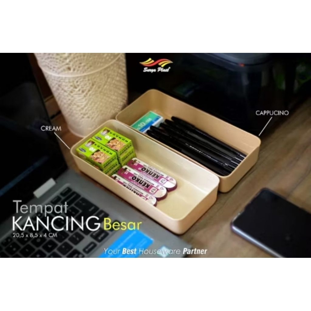 Jual Tempat Kancing Besar Warna Mocca/Kotak Kancing/kotak baut/kotak ...