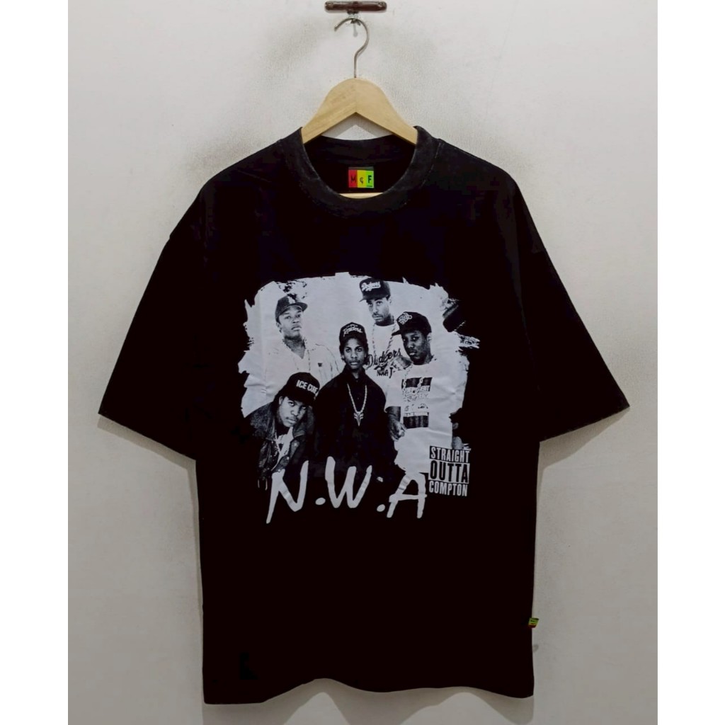 Jual KAOS T-SHIRT OVERSIZE MUSIC RAPPER NWA NIGGA WITH ATTITUDE BLACK ...