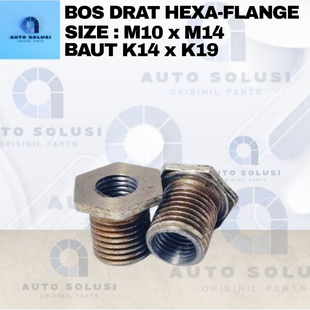 Jual HEXAGONAL FLANGE M10 x M14 BOS DRAT MODEL BAUT SPESIFIKASI DALAM ...