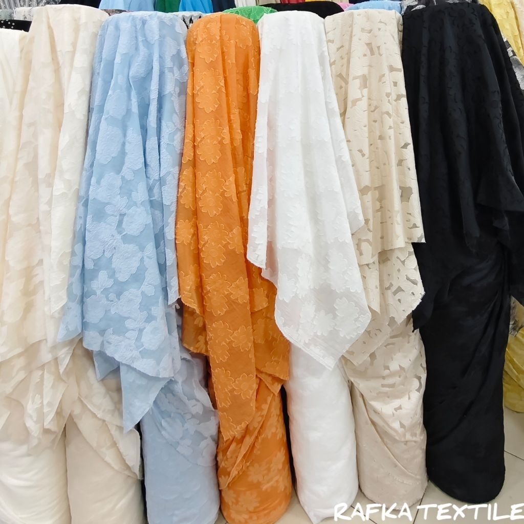 Jual Bahan Kain Organza Emboss Terbaru Per Setengah Meter | Shopee ...