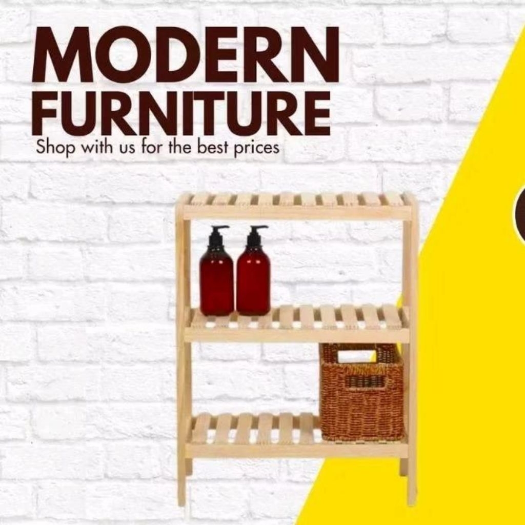 Jual Wooden shelf 50cm 3tingkat / ato wooden shelf/rak kayu/rak ...
