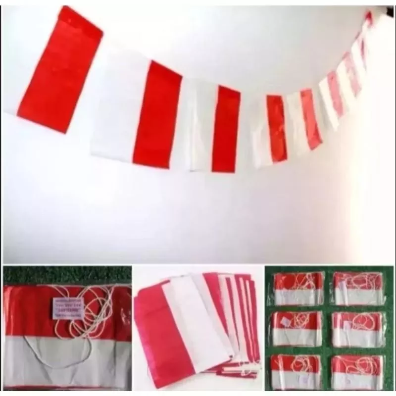 Bendera Plastik Merah Putih Rumbai 