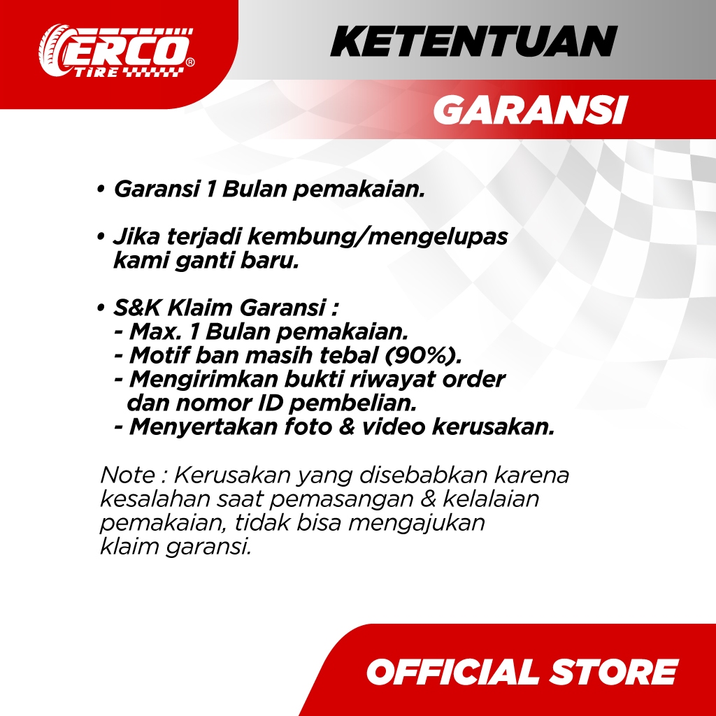 Jual Ban Motor Matic R12 ERCO 110/90 - 12 TUBELESS, Standar ban ...