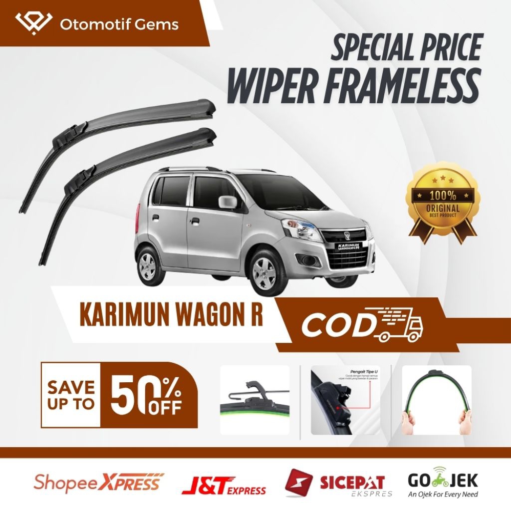 Jual Wiper Frameless Mobil Karimun Wagon R Halus Anti Suara Sepasang ...