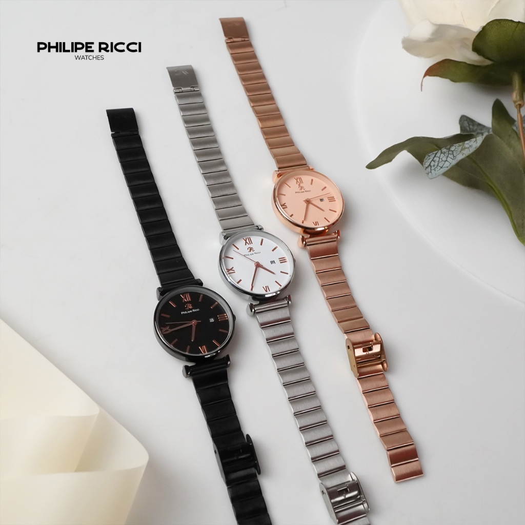Jual PhiLipe Ricci Jam Tangan Wanita Rantai Rose Gold Kecil Simple ...