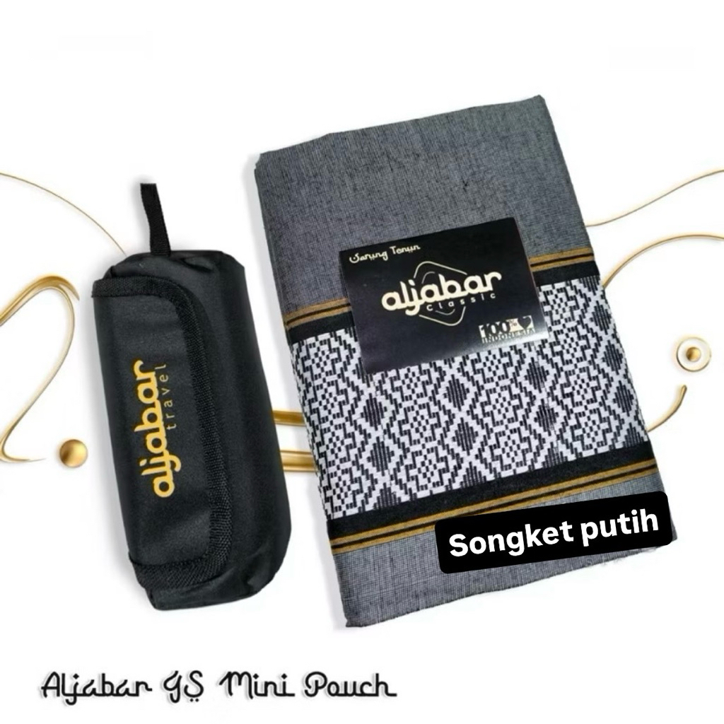 Sarung Tenun Songket + Mini Pouch - Sarung Travel tas Waterproof