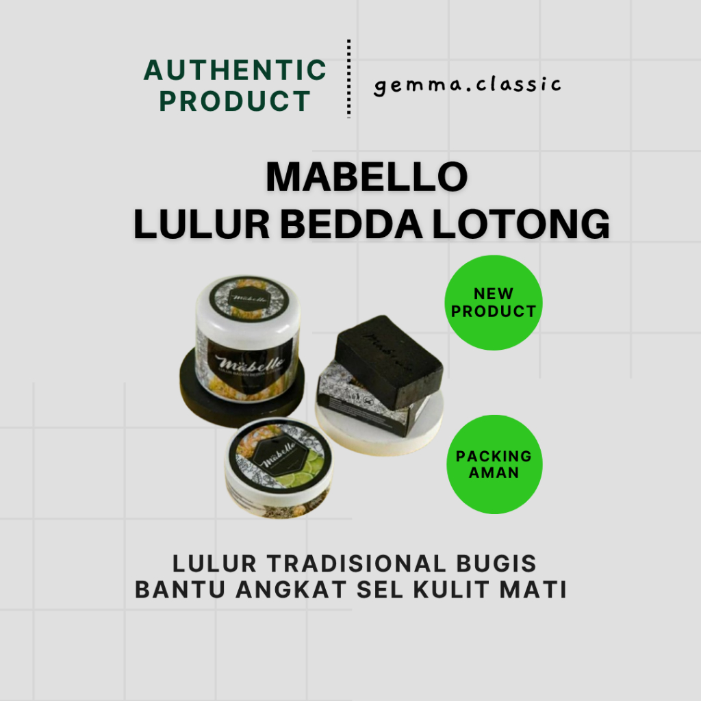 Jual (ORIGINAL) MABELLO Lulur Bedda Lotong / Sabun Beras Hitam 100 Gr ...