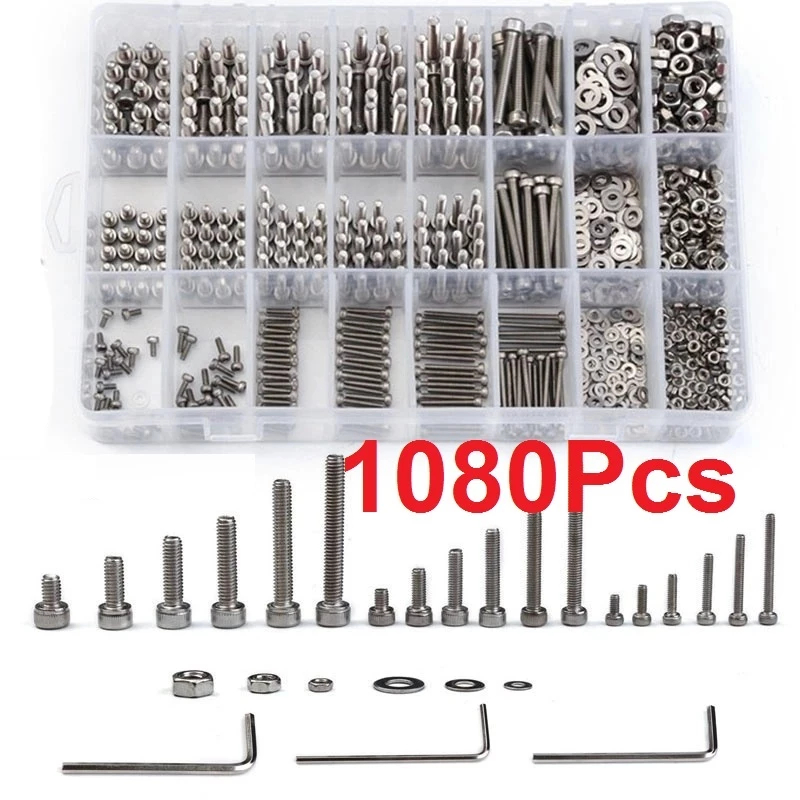 Jual 【COD】1080PCS Mur dan Baut Set 304 Stainless Steel M2 M3 M4 Kepala ...