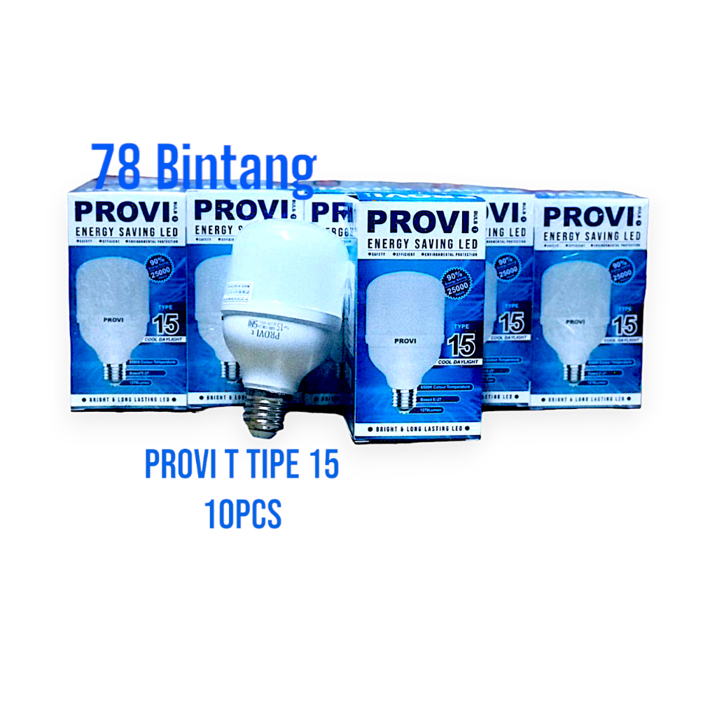 Jual Lampu led 15 watt paket 10pcs - bohlam Provi T 10w - lampu Provi ...