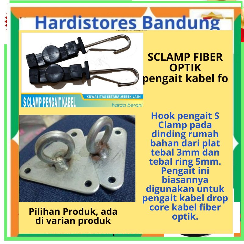 Jual S CLAMP Pengait Fiber Optik Hook Pengait S Clamp Kabel Fiber Optik ...