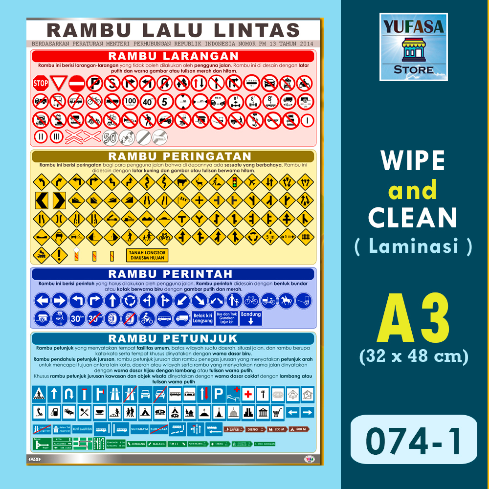 Jual 074 poster peraturan rambu lalu luntas - Poster Edukasi Anak ...