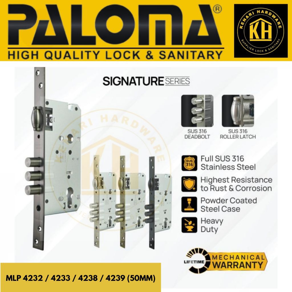 Jual PALOMA MLP 4232 4233 4238 4239 Body Kunci Pelor Mortise Lock ...
