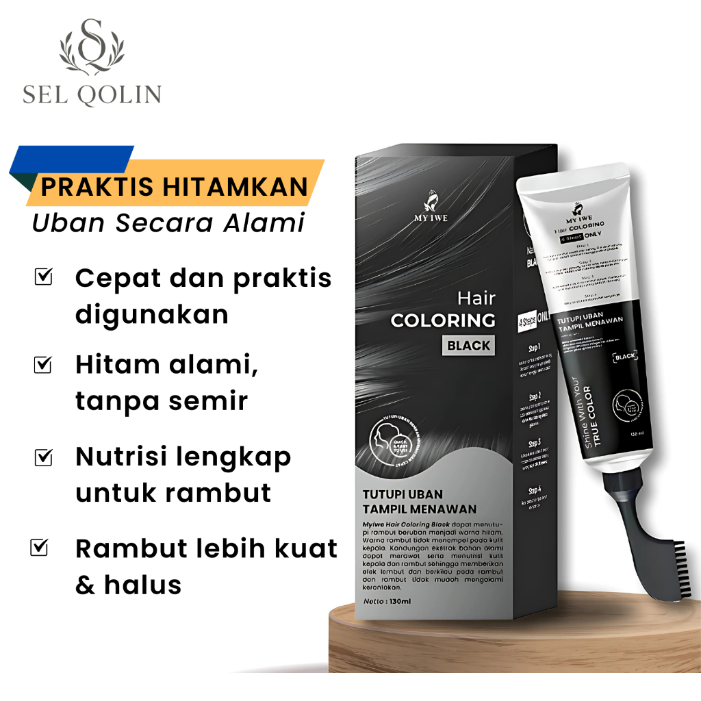 Jual MYIWE Penghitam Rambut Uban Hair Coloring TUBE 130 ml Pewarna ...