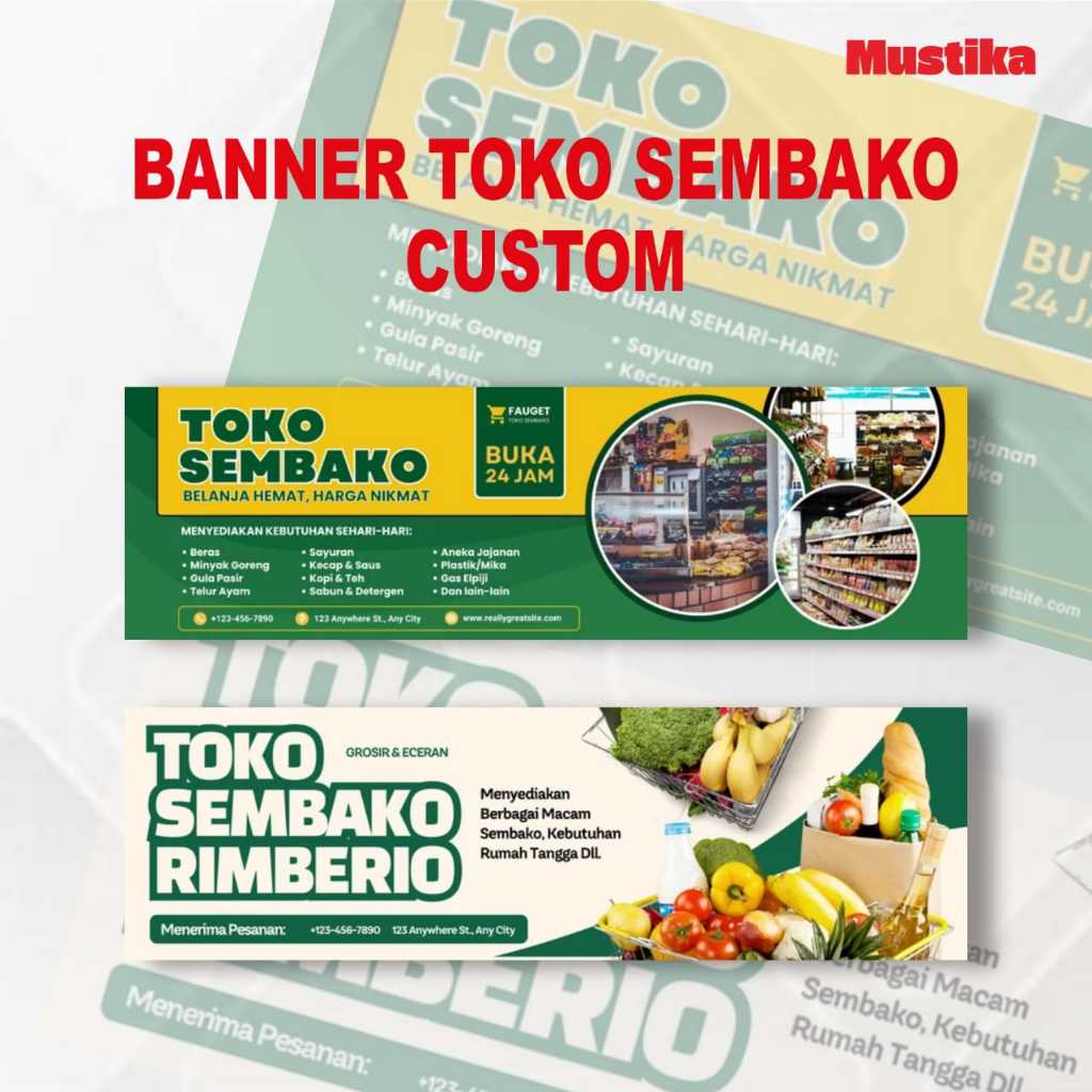 Jual BANNER CUSTOM TOKO SEMBAKO 2 METER | Shopee Indonesia