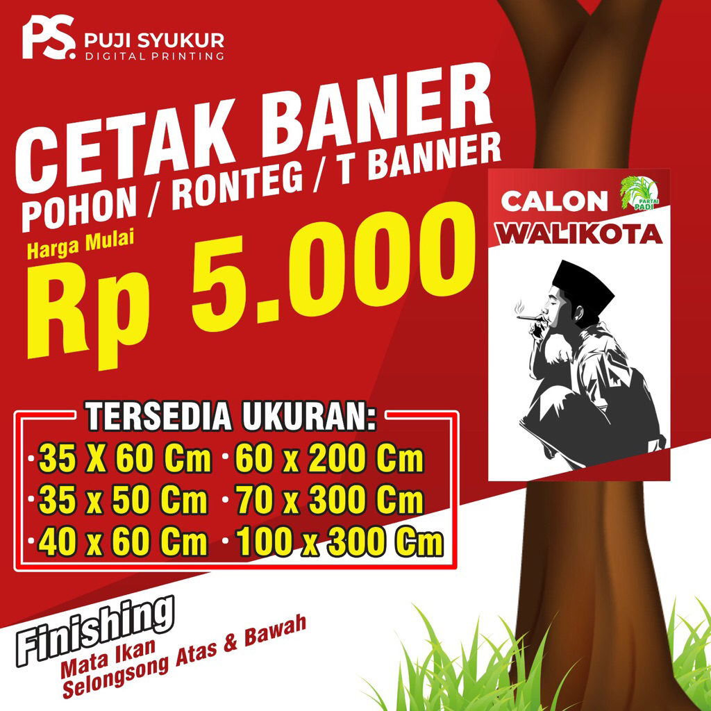 Jual BANNER POHON, BANNER RONTEG, SPANDUK MMT PINGGIR JALAN, BANNER ...