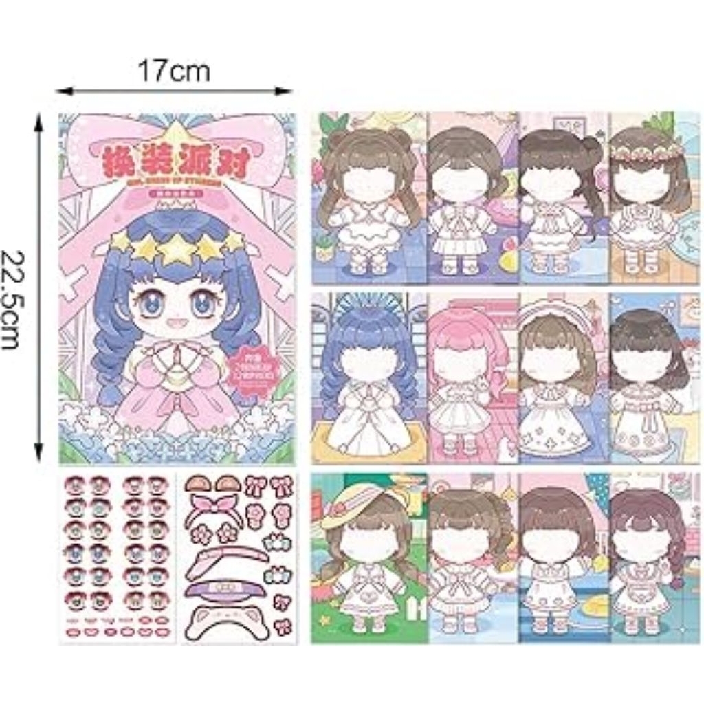 Jual (Ukuran Besar) 2 in 1 Buku Sticker dan Mewarnai Make Up Sticker ...