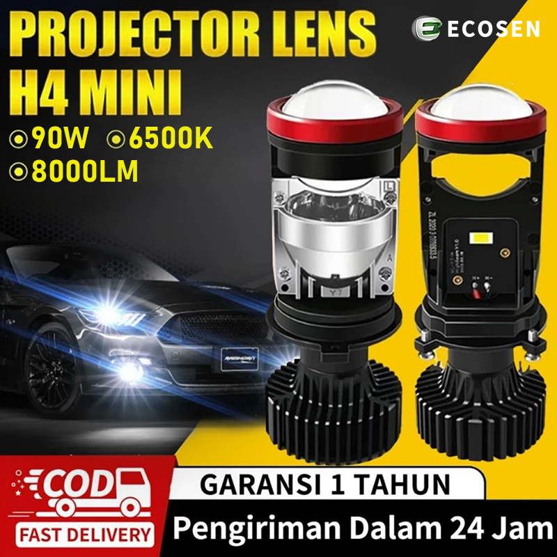ECOSEN Y7D Lampu Led Mobil Dan Motor H4 /Biled/ Mini PJECTOR PROJIE Y7D SUPER BRIGHT 45 Watt