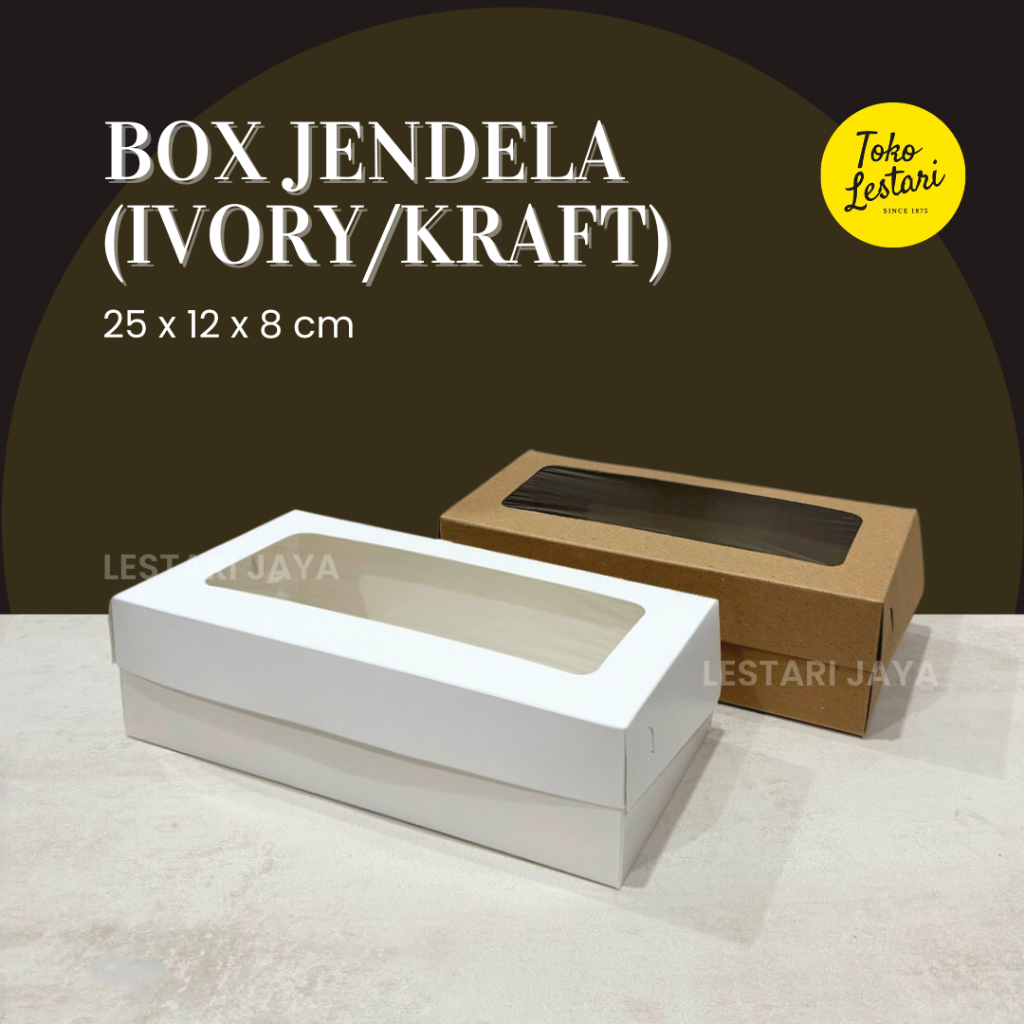 Jual Box Ivory Kraft LAMINASI JENDELA Untuk Kotak Croffle Bombolini Kue ...