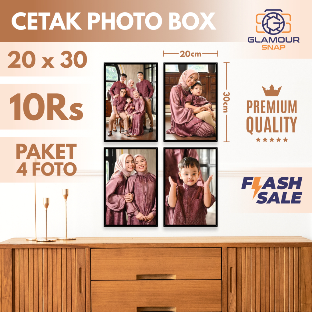 Jual PAKET 4 PCS | CETAK PHOTO BOX | 20X30 CM | 10Rs | FRAME FIBER ...