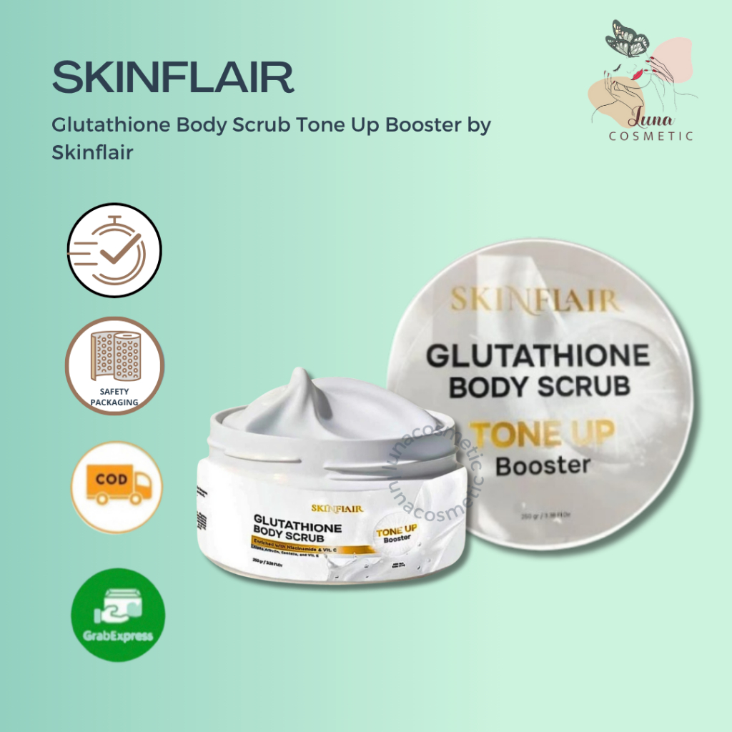 skinflair glutathione body scrub Jual Skinflair Glutathione Body Scrub 250gr